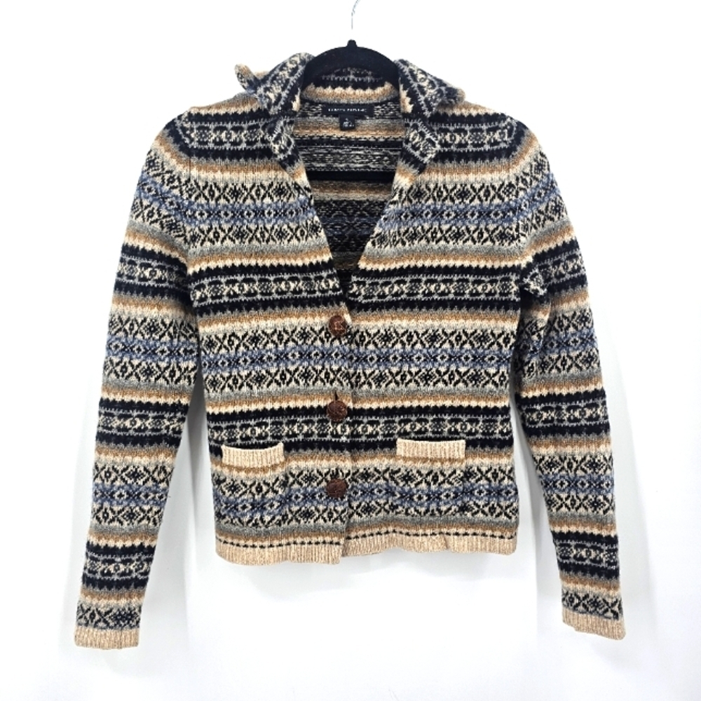Banana Republic Wool Fair Isle Cardigan Jacket Size Small fits like XS